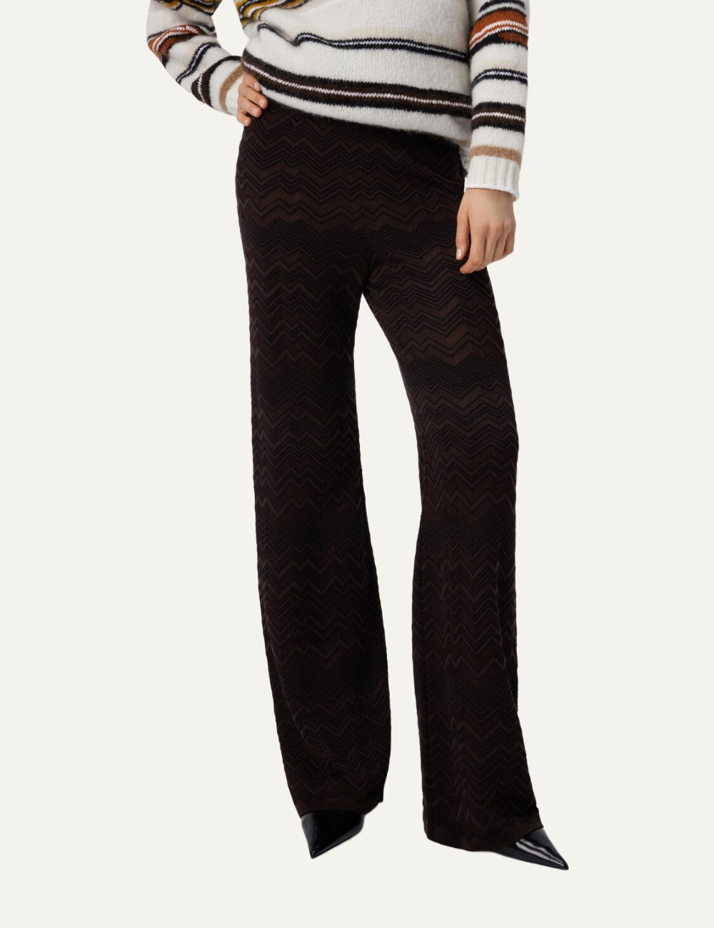 MISSONI TROUSERS SOLID BROWN