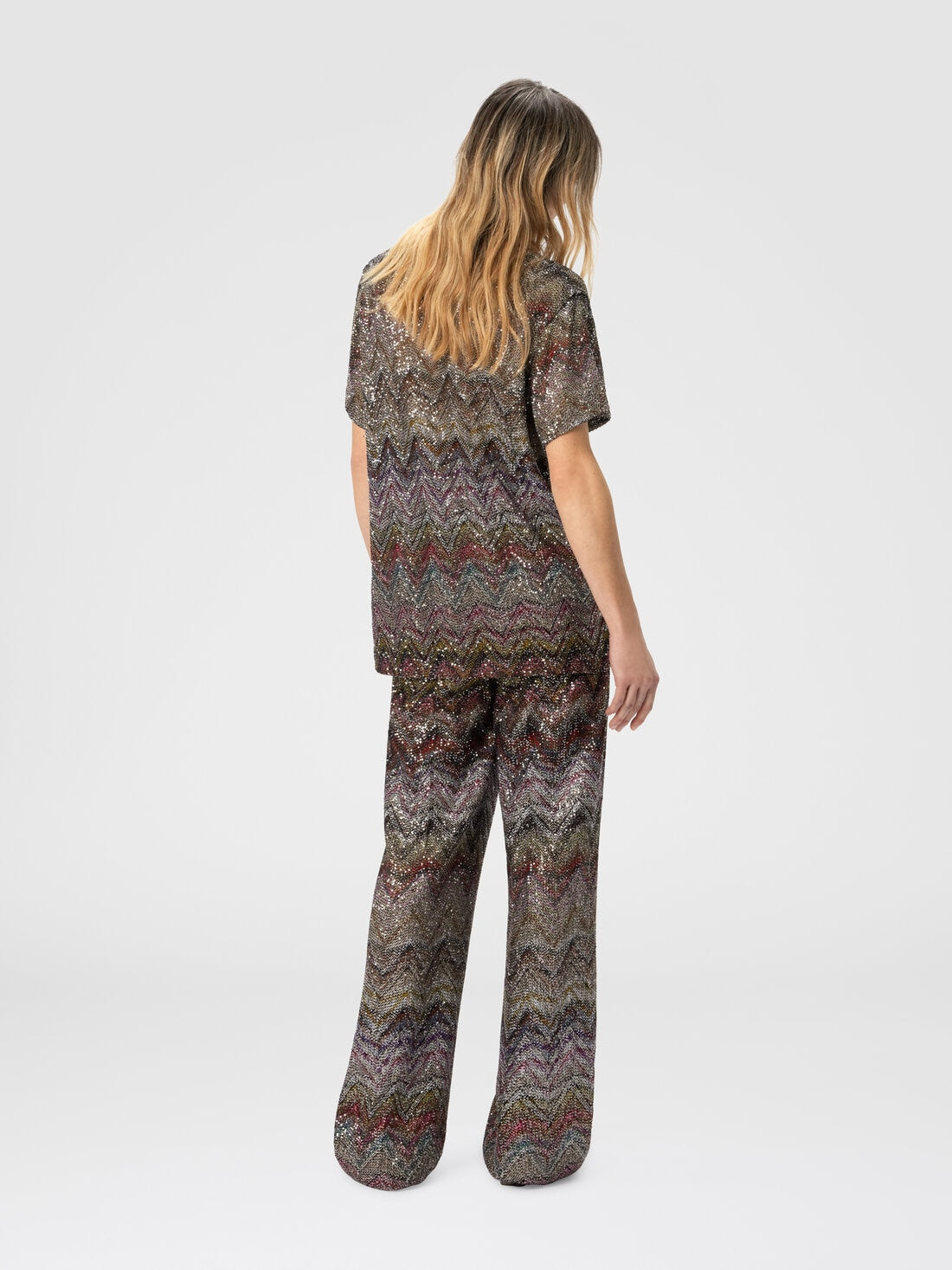 MISSONI Short Sleeve T-Shirt with Zigzag and Sequins