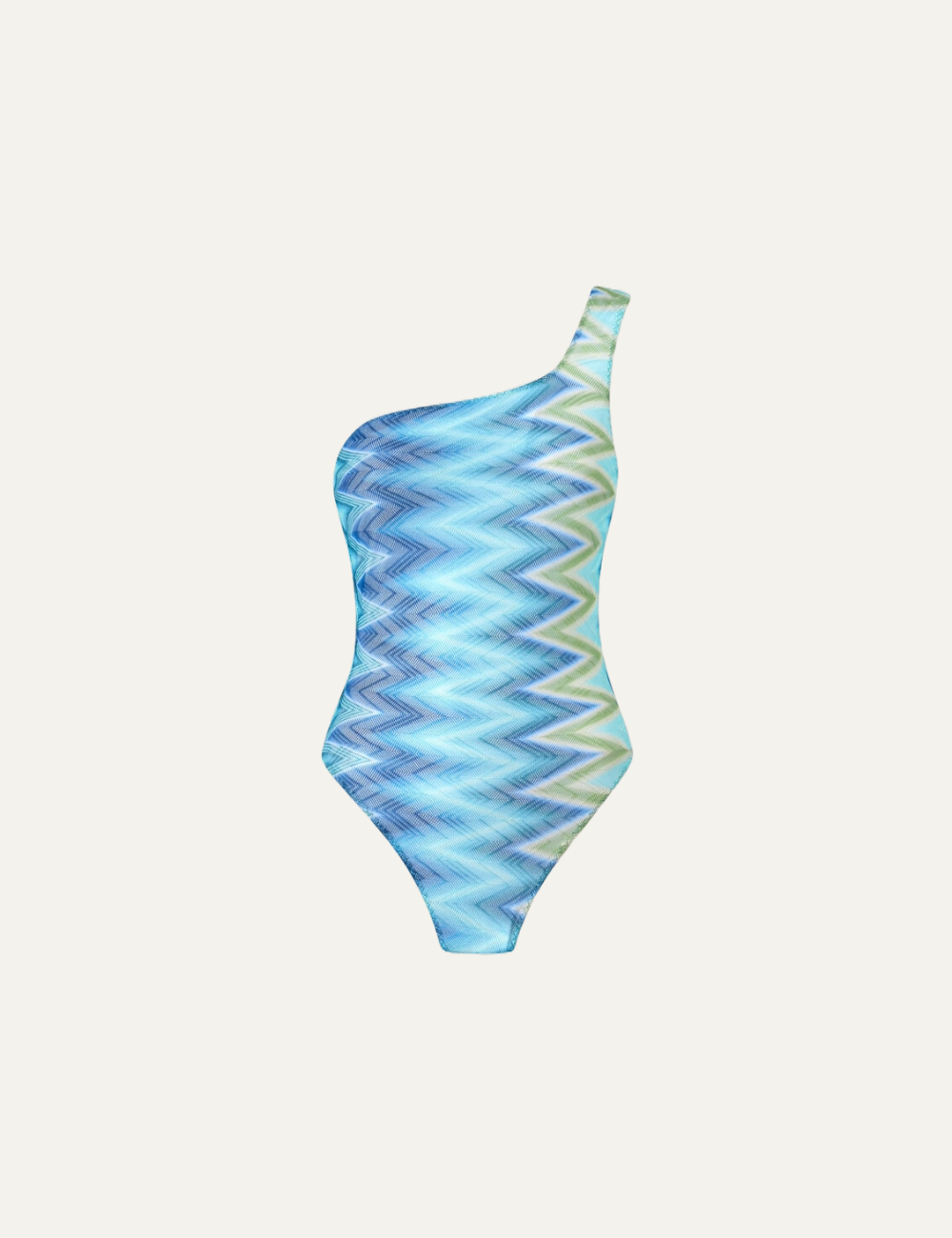 MISSONI One-Shoulder Swimsuit with Faded Stripes