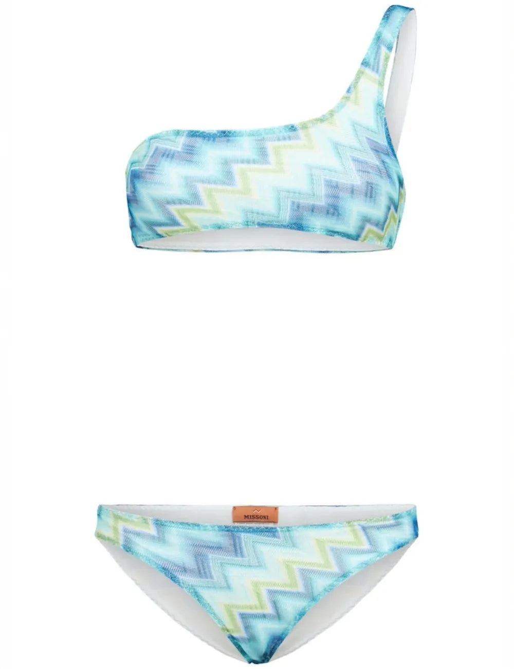 MISSONI Printed degradé one shoulder bikini set