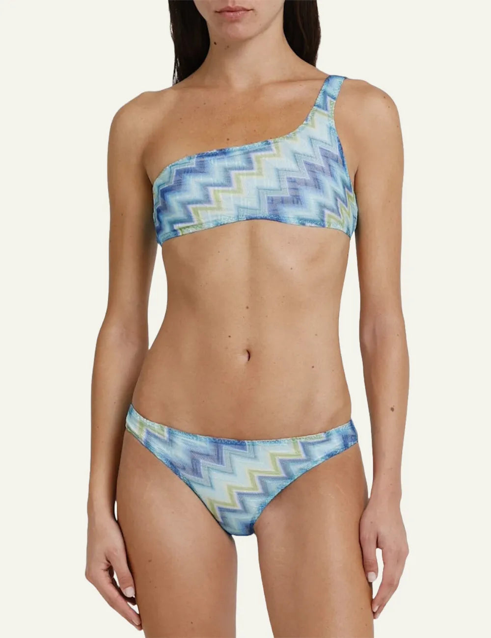MISSONI Printed degradé one shoulder bikini set