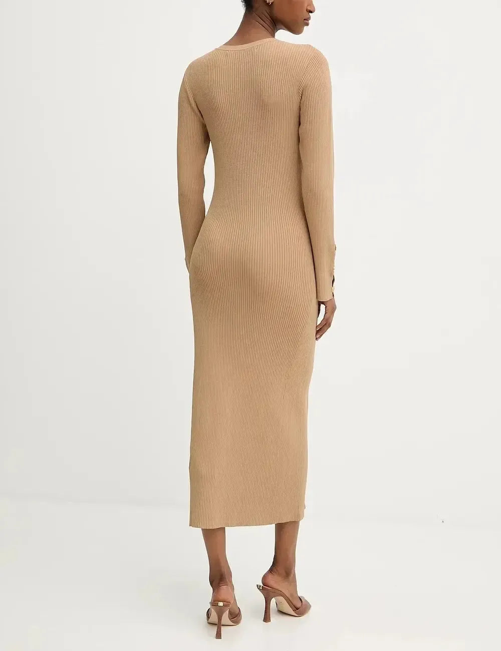 KARL LAGERFELD ELEGANT KNIT DRESS NOUGAT