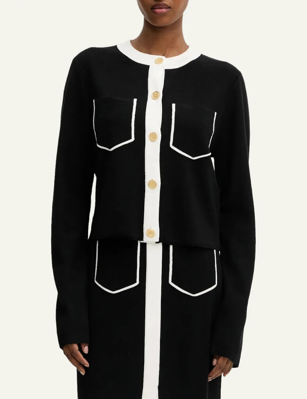 KARL LAGERFELD BW KNIT CARDIGAN