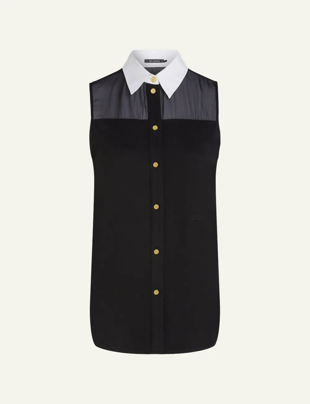 KARL LAGERFELD COLLAR SLVLS BLOUSE