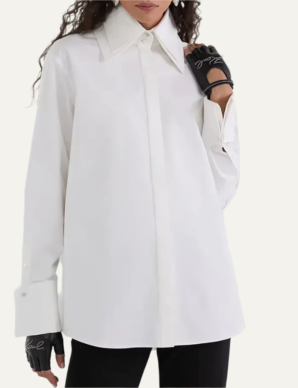 KARL LAGERFELD COLLAR POPLIN SHIRT
