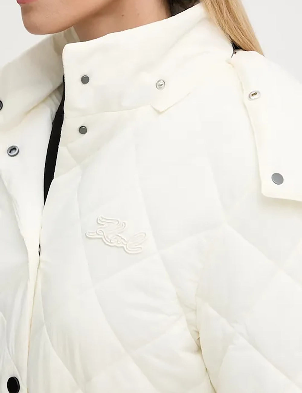 KARL LAGERFELD QUILTED GILET OFF WHITE