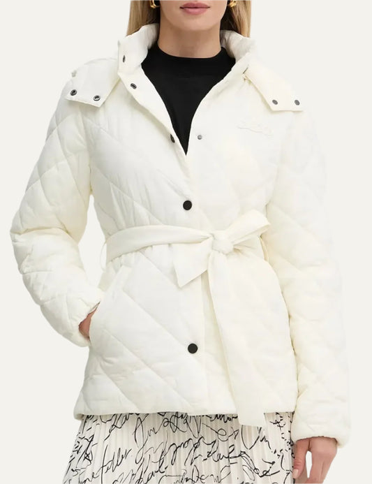 KARL LAGERFELD QUILTED GILET OFF WHITE