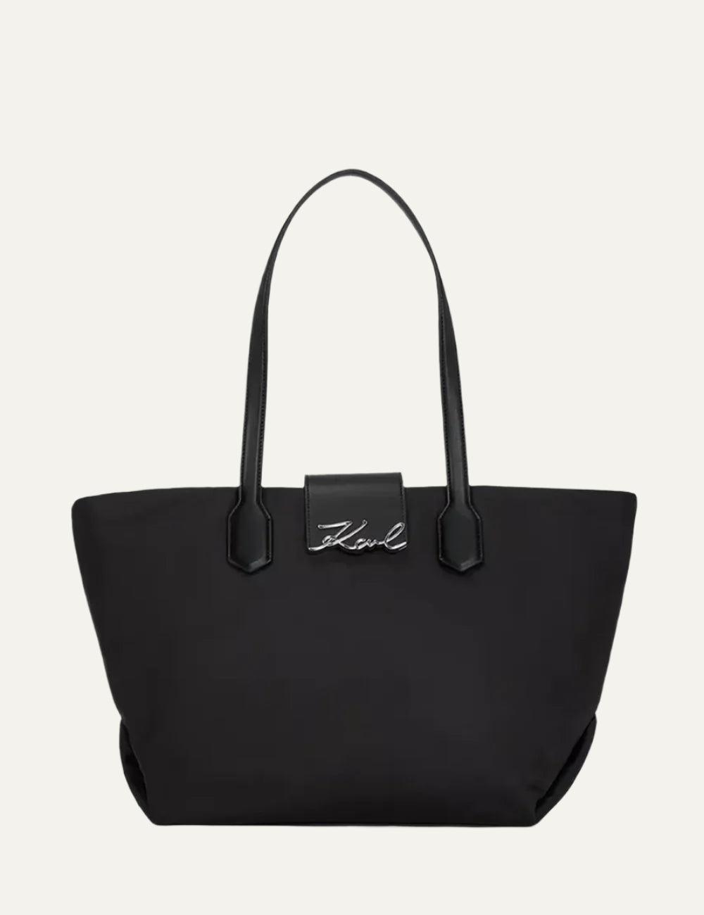 KARL LAGERFELD NYLON MD TOTE BLACK-NICKEL