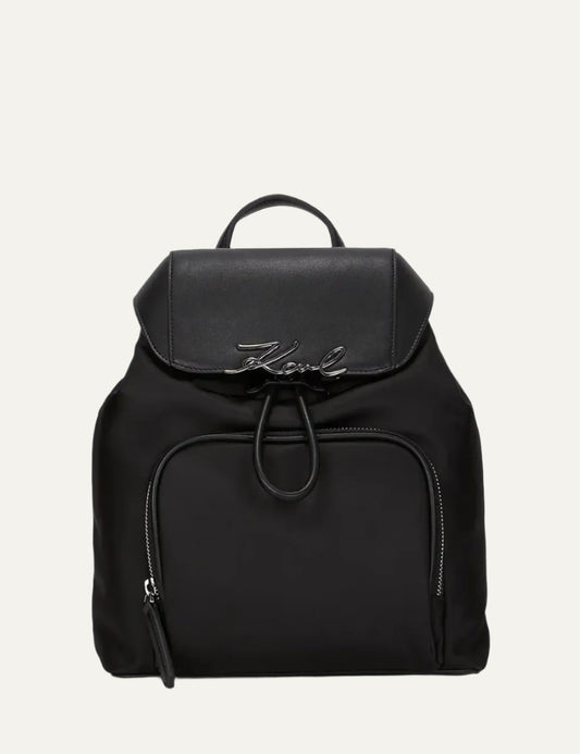 KARL LAGERFELD NYLON MD TOTE BLACK-NICKEL