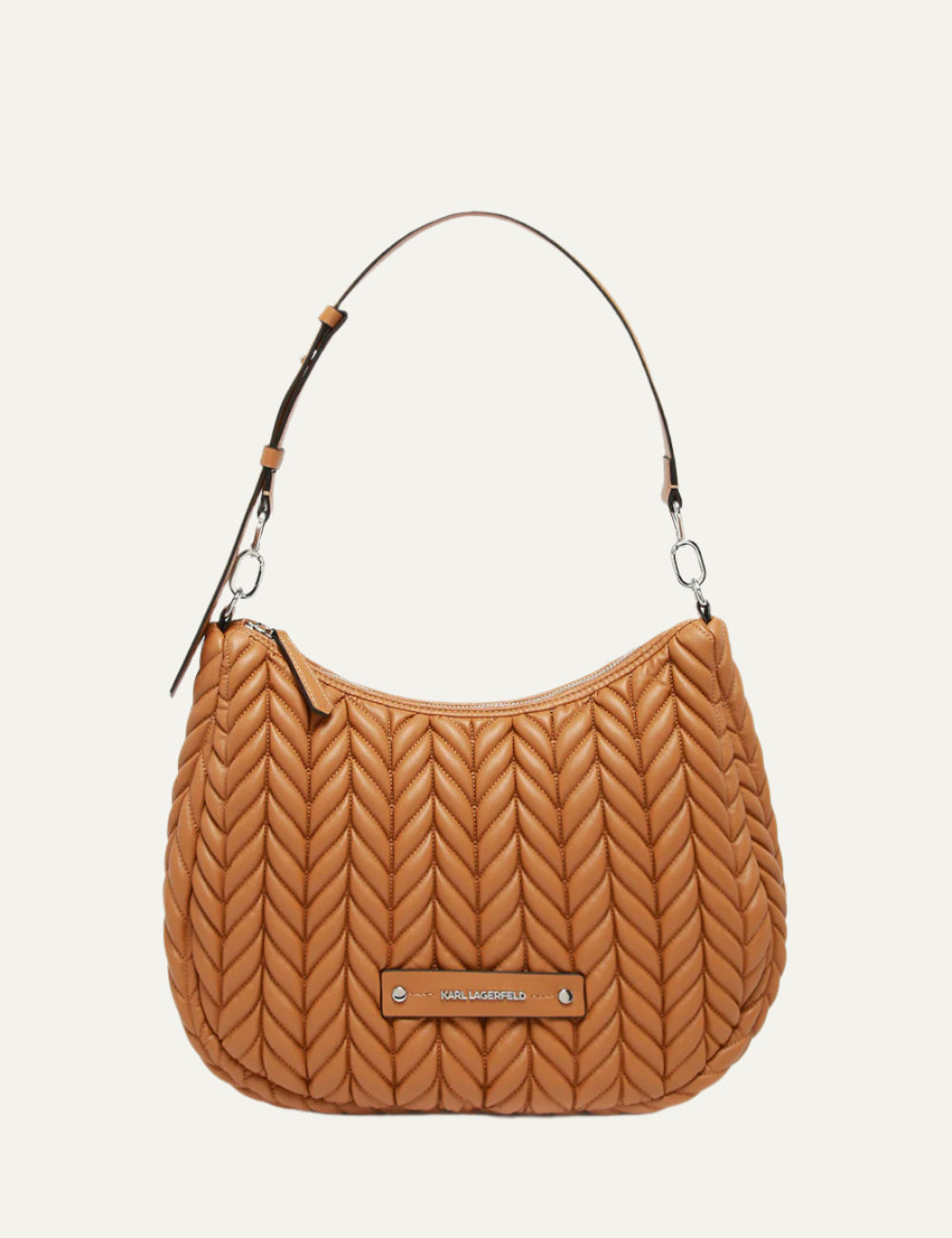 KARL LAGERFELD K/WEAVE HOBO CARAMEL