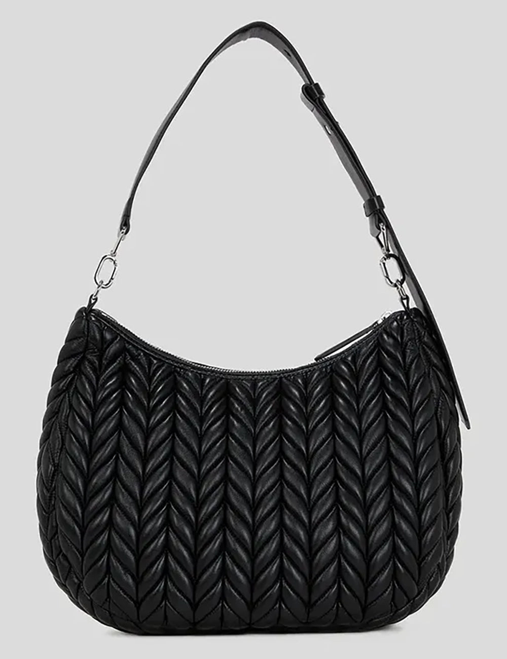 KARL LAGERFELD K/WEAVE HOBO BLACK-NICKEL