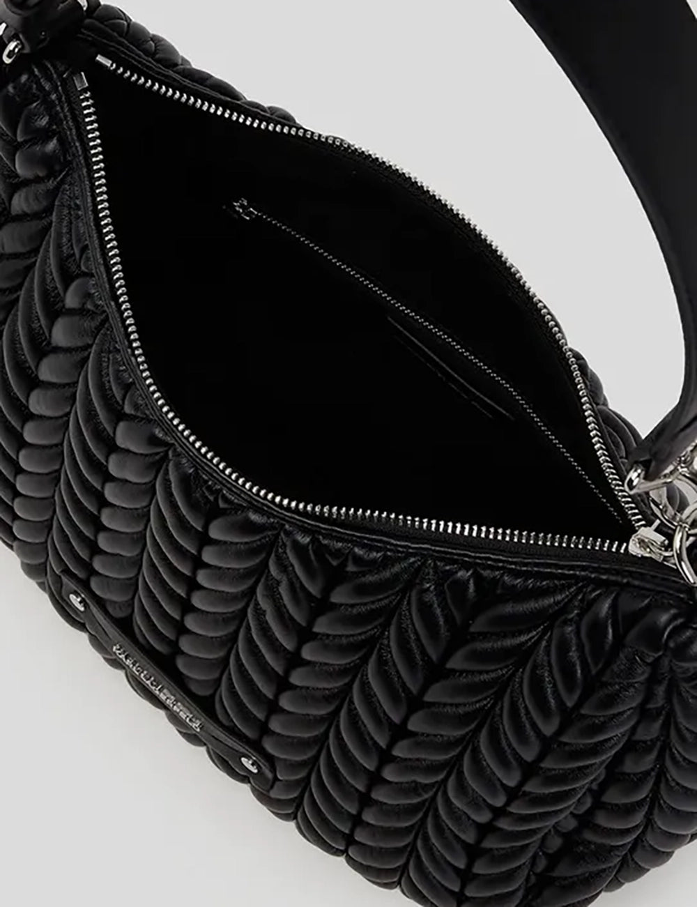 KARL LAGERFELD K/WEAVE HOBO BLACK-NICKEL