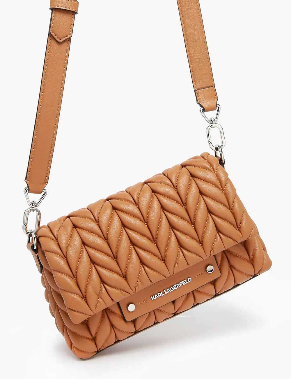 KARL LAGERFELD K/WEAVE CROSSBODY Caramel