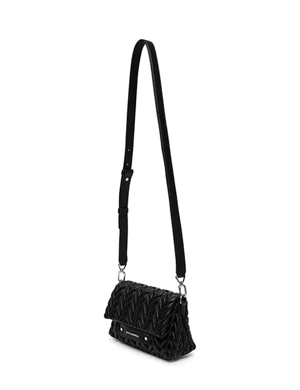KARL LAGERFELD K/WEAVE CROSSBODY BLACK-NICKEL