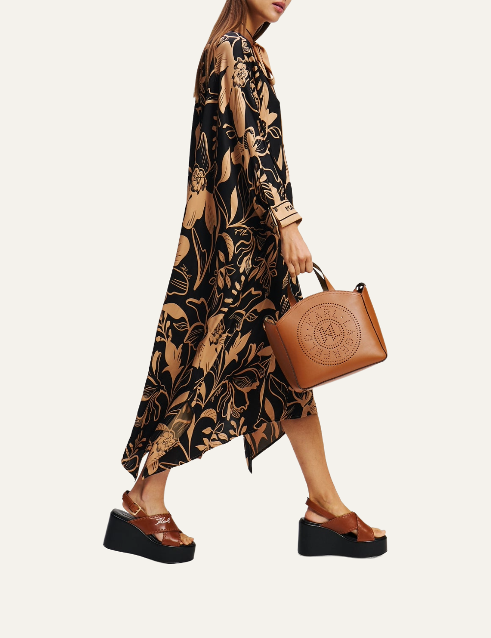 KARL LAGERFELD K/CIRCLE SM TOTE PERFORATED