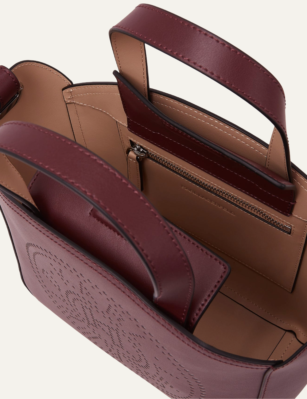 KARL LAGERFELD K/CIRCLE SM TOTE PERFORATED