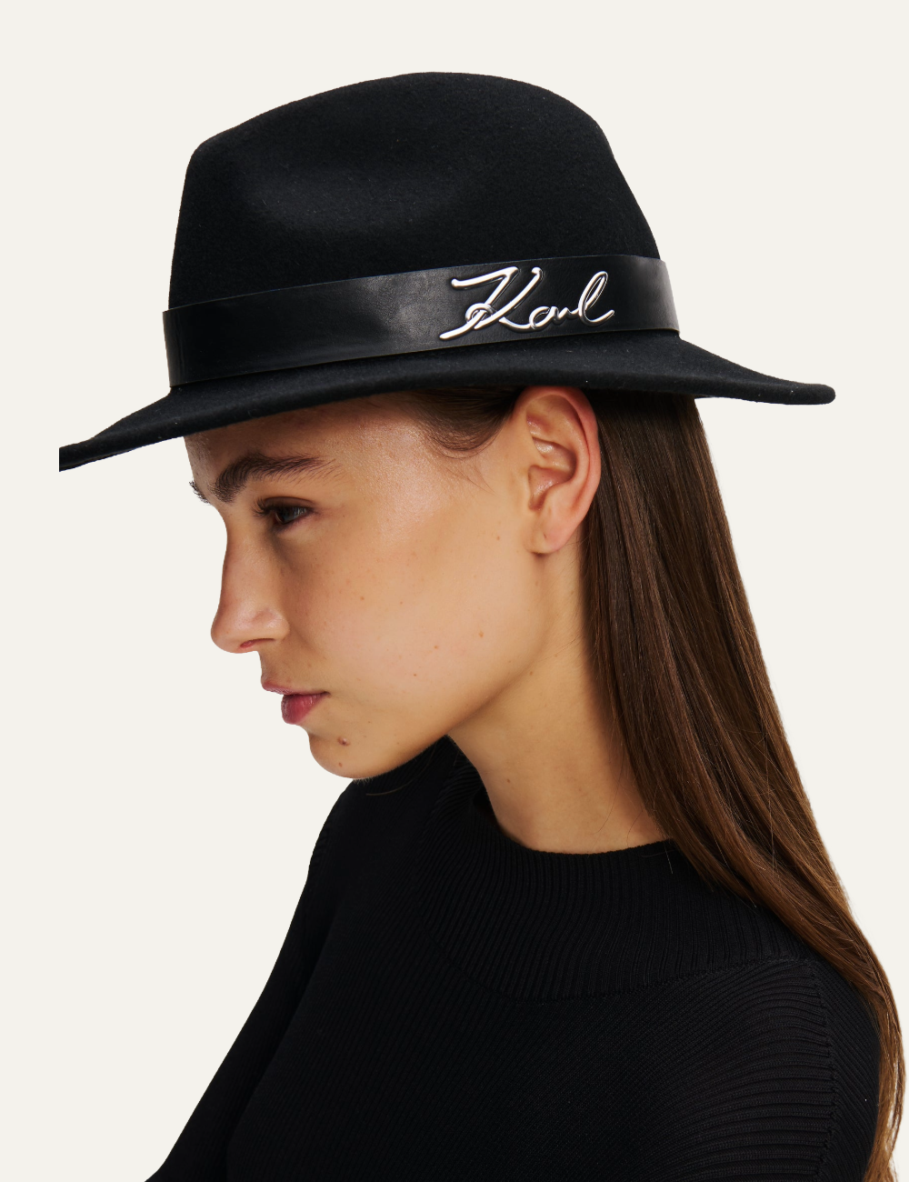 KARL LAGERFELD K/SIGNATURE FEDORA HAT