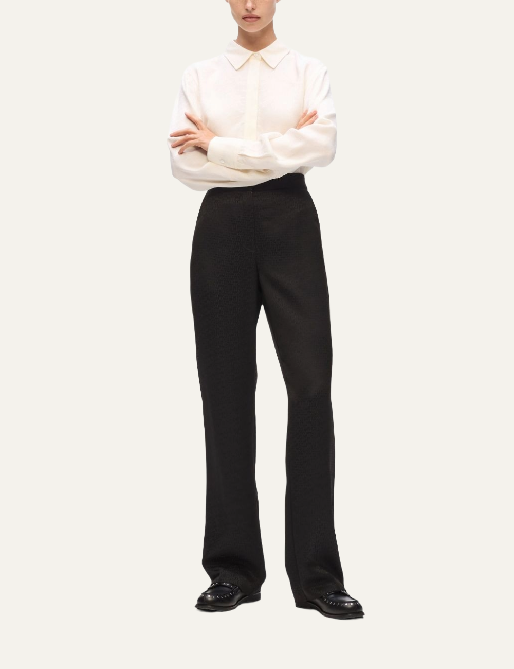 KARL LAGERFELD LOGO JACQUARD CIGARETTE PANTS