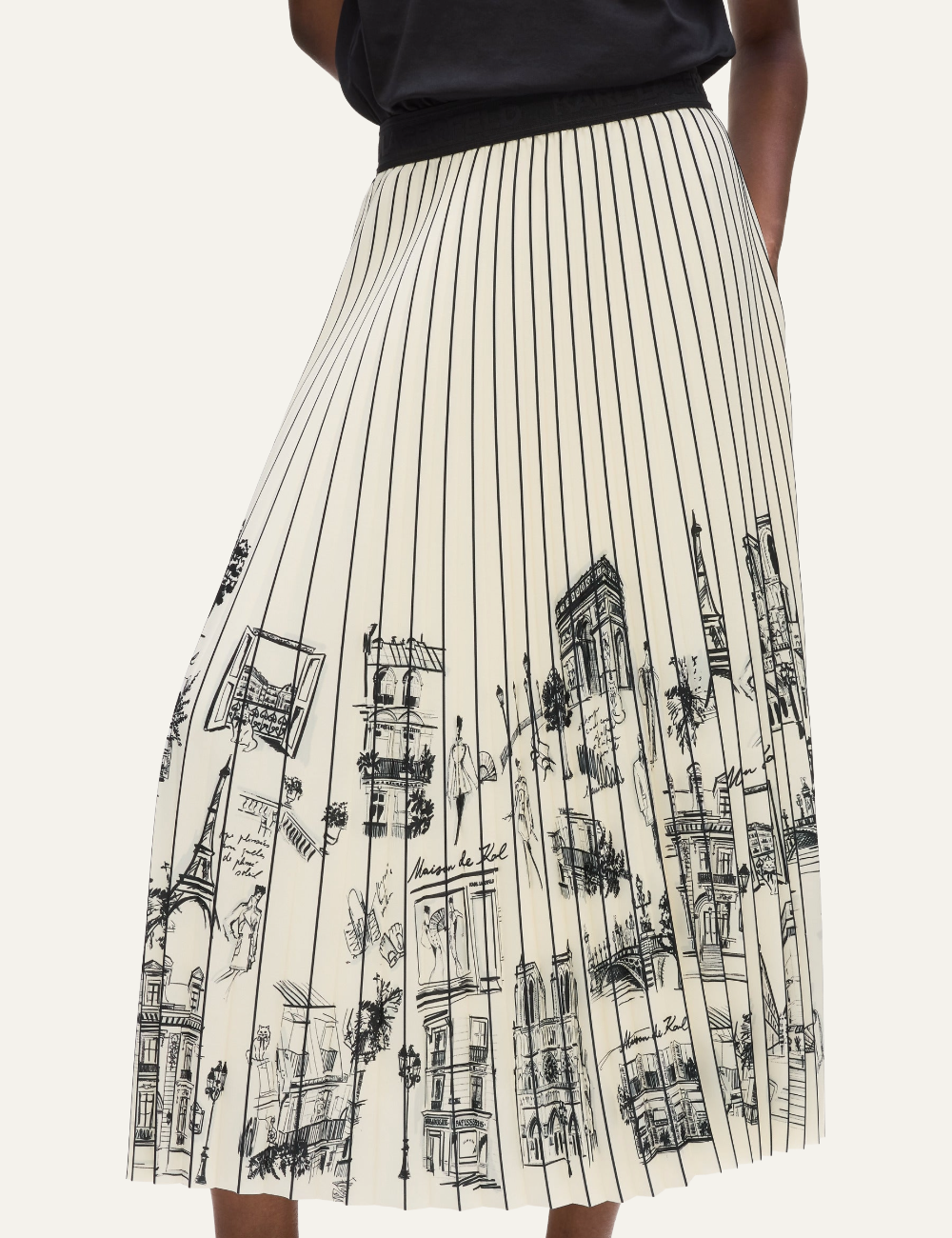 KARL LAGERFELD PARIS SKETCH PLEATED SKIRT