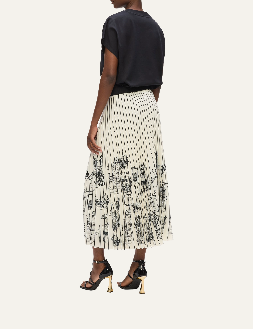 KARL LAGERFELD PARIS SKETCH PLEATED SKIRT