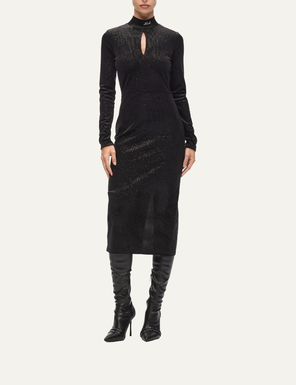 KARL LAGERFELD SPARKLE VELVET DRESS