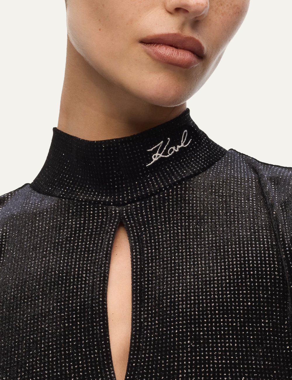 KARL LAGERFELD SPARKLE VELVET DRESS