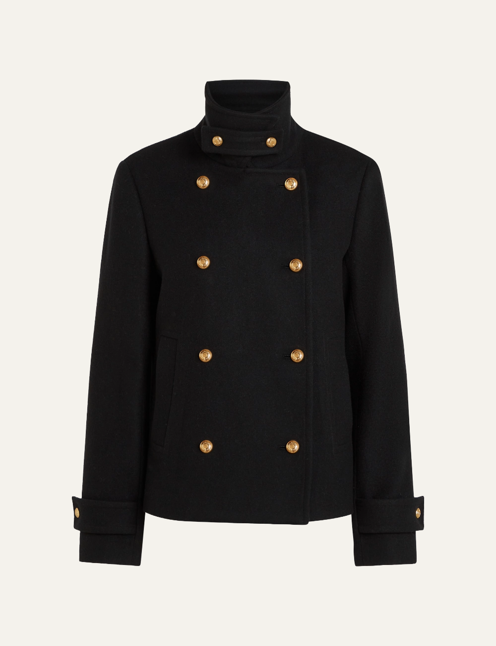 KARL LAGERFELD RETRO SHORT WOOL COAT