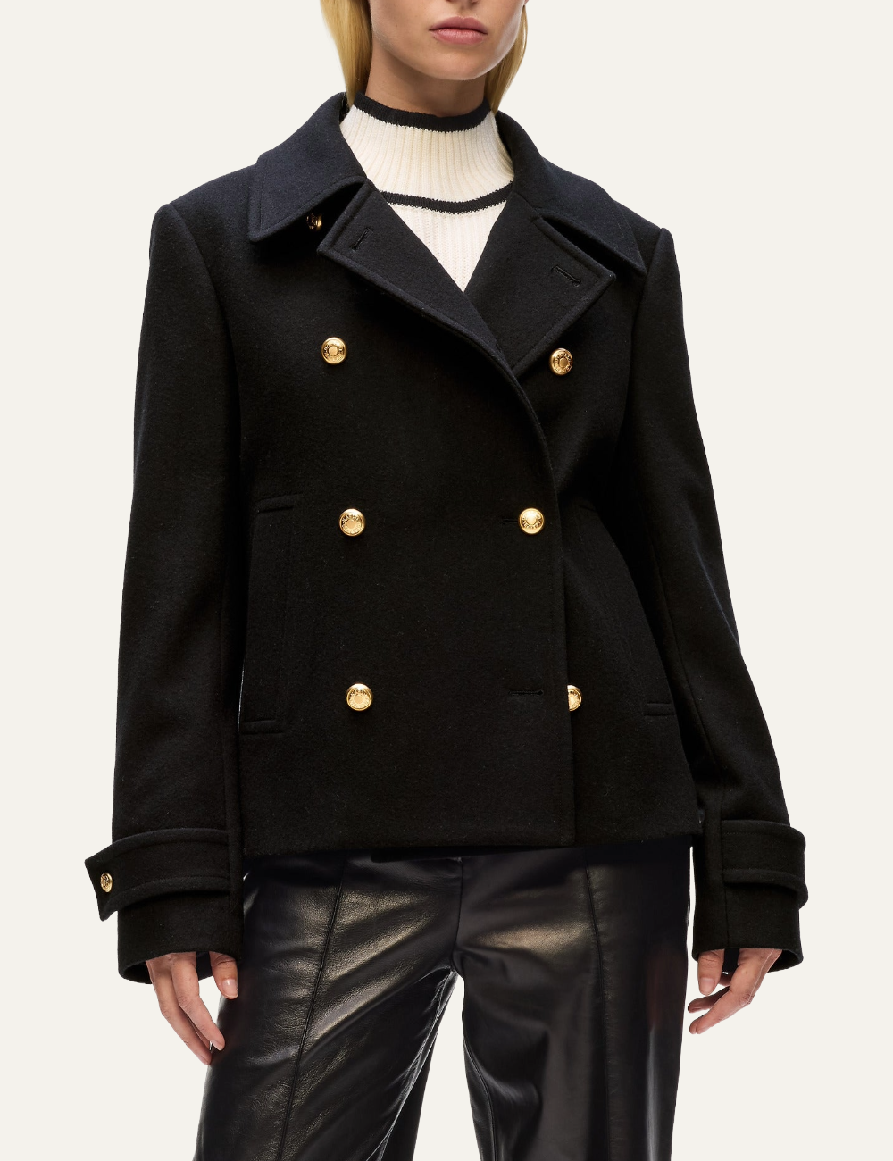 KARL LAGERFELD RETRO SHORT WOOL COAT
