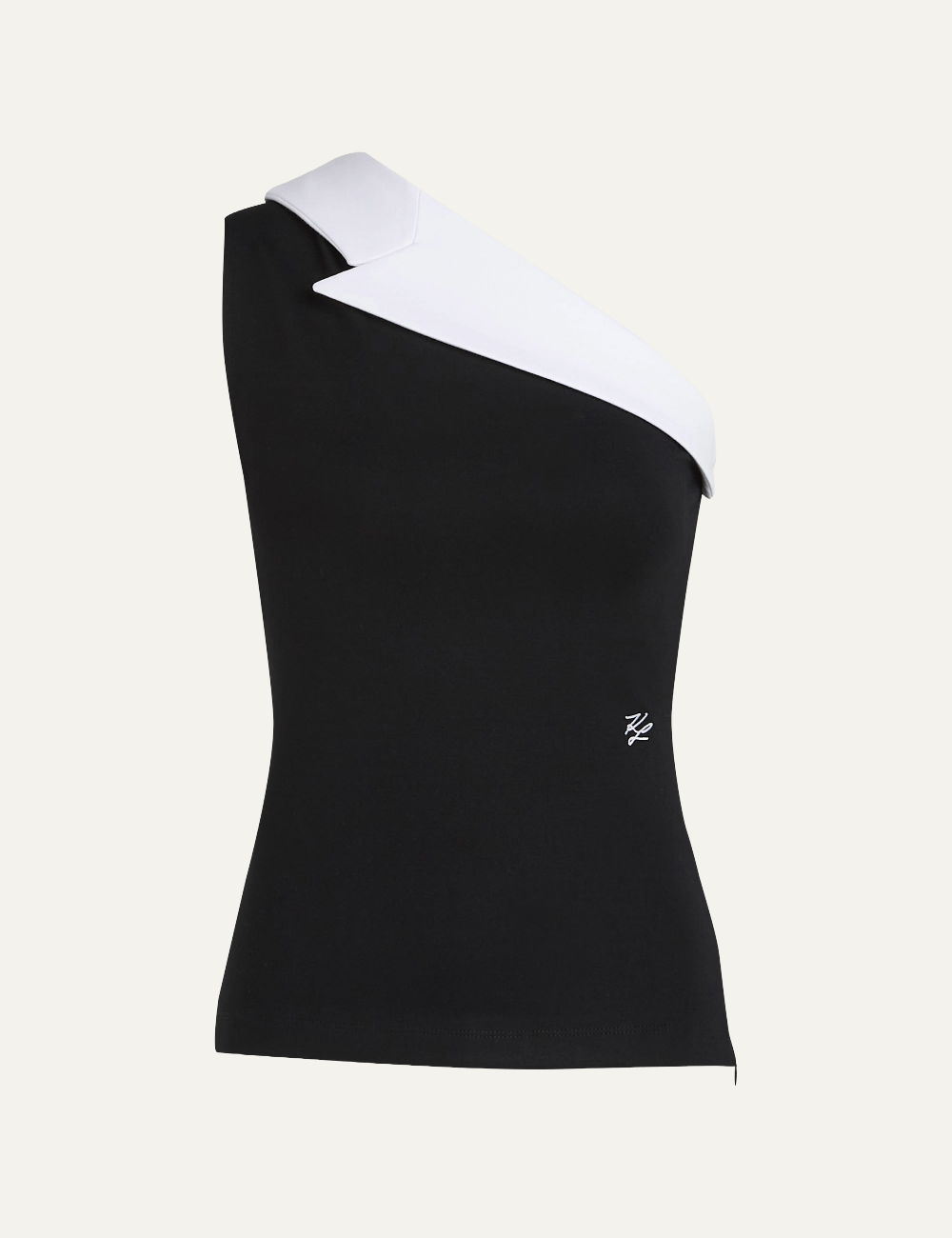 KARL LAGERFELD ASYMMETRIC LAPEL TOP