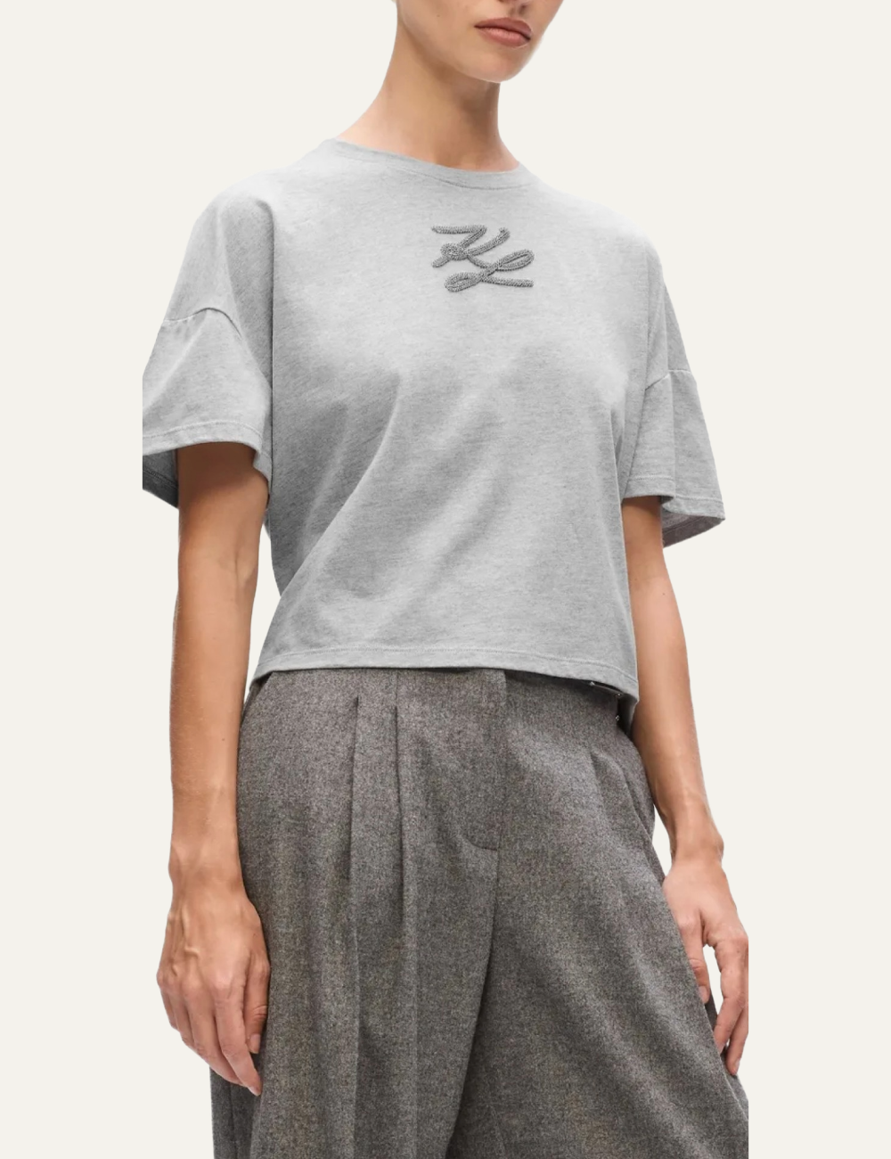 KARL LAGERFELD AUTOGRAPH SEQUINS BOXY T-SHIRT