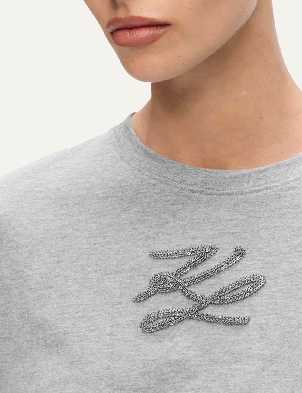 KARL LAGERFELD AUTOGRAPH SEQUINS BOXY T-SHIRT