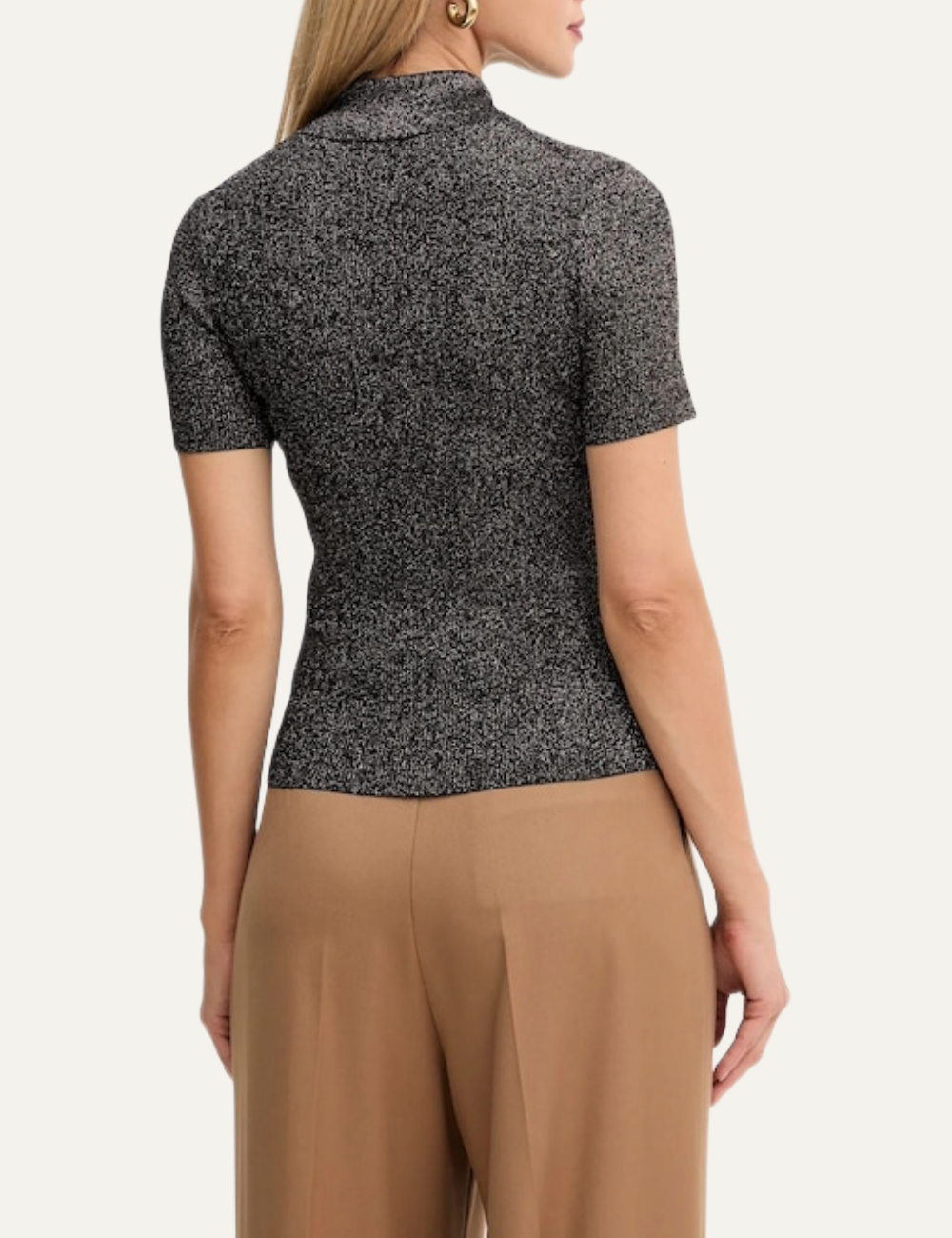 KARL LAGERFELD LUREX KNIT POLO