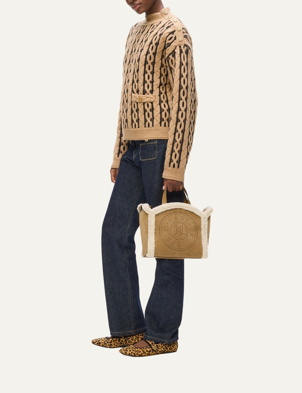 KARL LAGERFELD K/CIRCLE SM TOTE SHEARLING