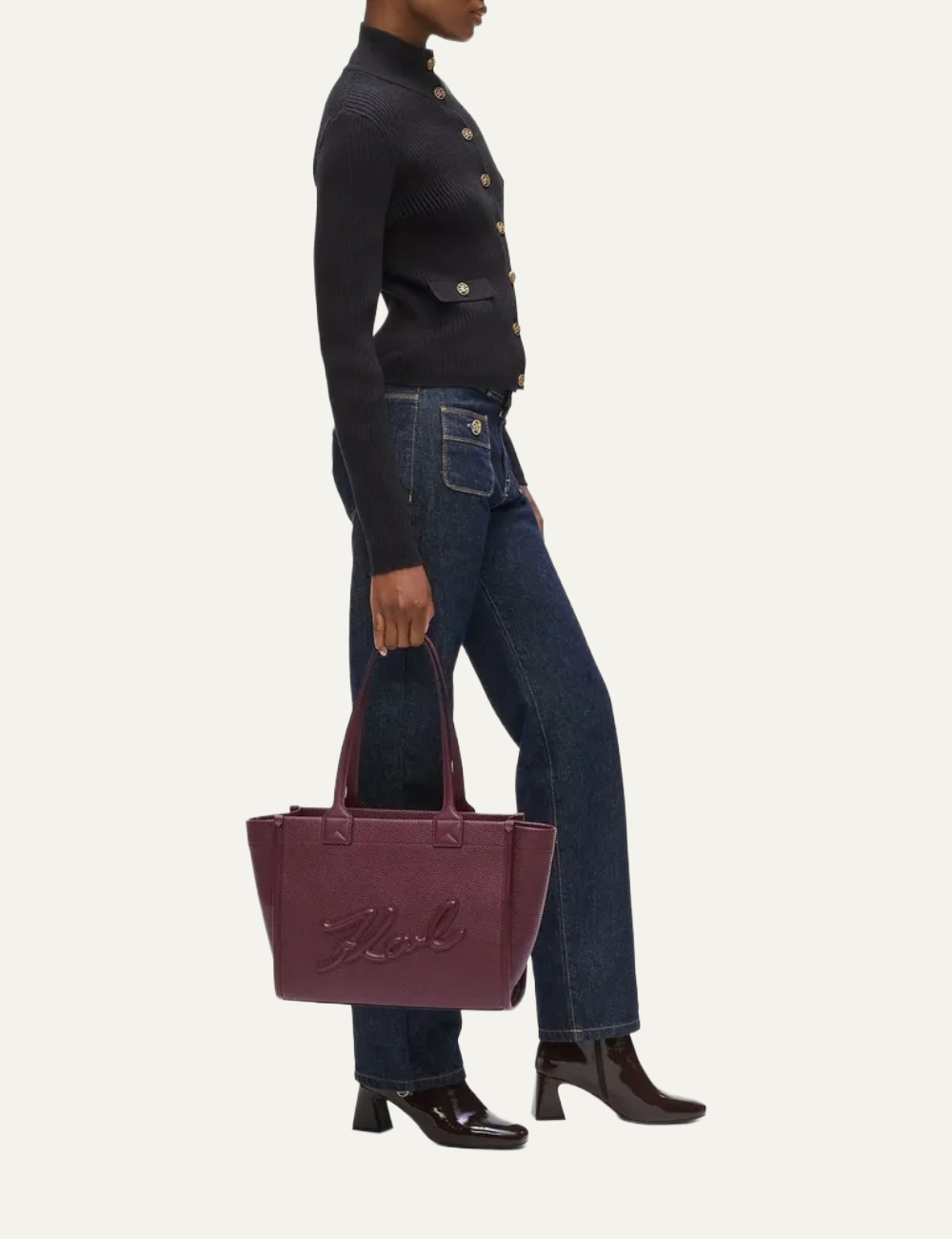 KARL LAGERFELD K/SKUARE EW MD TOTE GRAINY