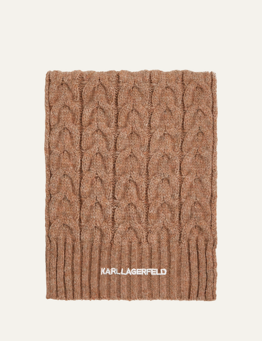 KARL LAGERFELD K/ESSENTIAL CABLE KNIT SCARF