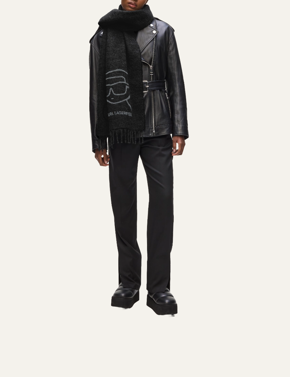 KARL LAGERFELD IKON JKRD WOOL SCARF