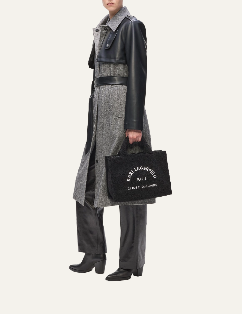 KARL LAGERFELD K/RSG MD SQUARE TOTE SHEARLING