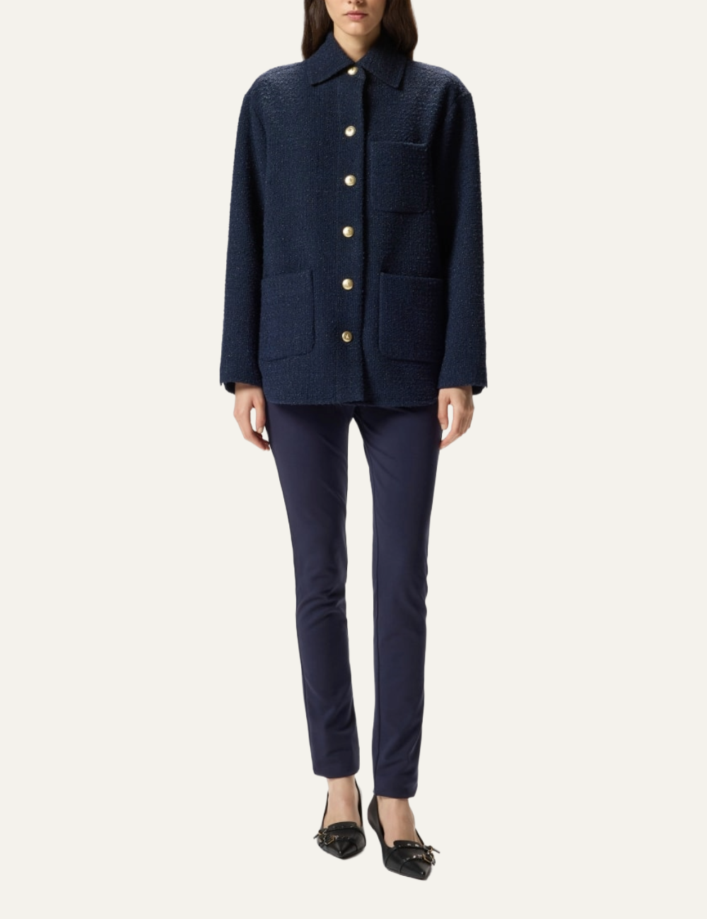 PINKO OVERSIZED PATTERNED TWEED JACKET