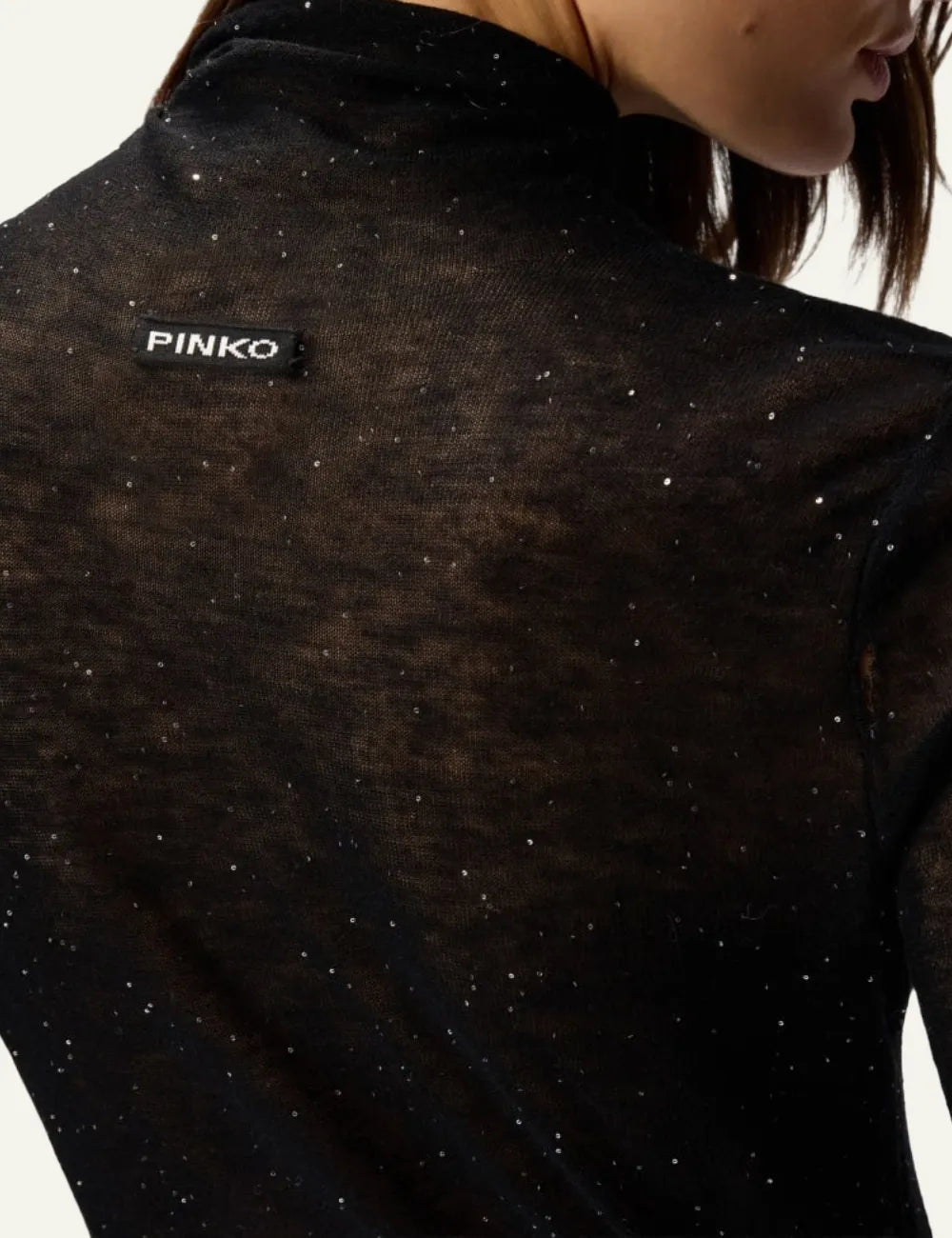 PINKO SLIM FIT HIGH NECK SWEATER WITH MICRO SWEATER