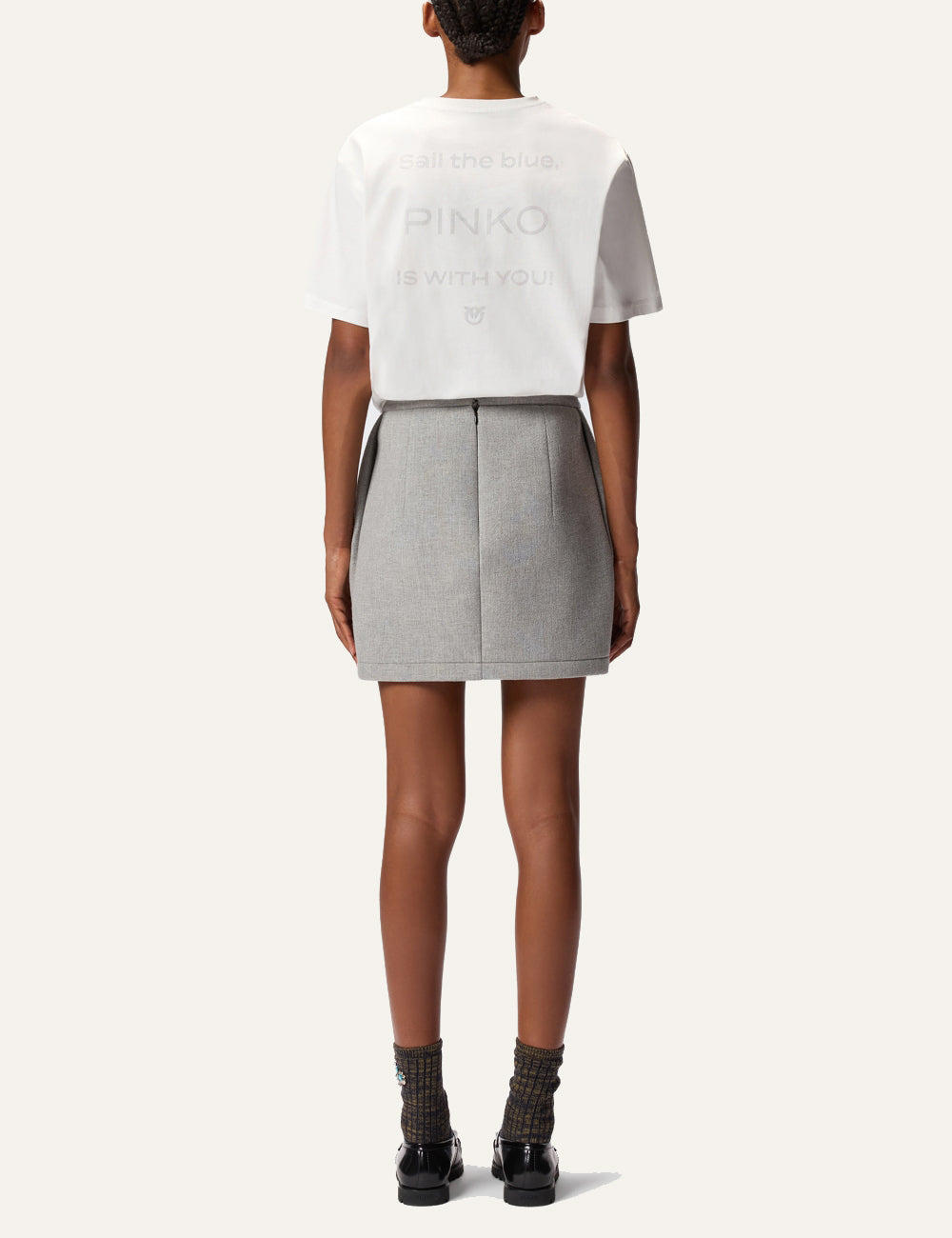 PINKO STREPITOSO T-SHIRT JERSEY LOGO STRASS PINKO WITH YOU