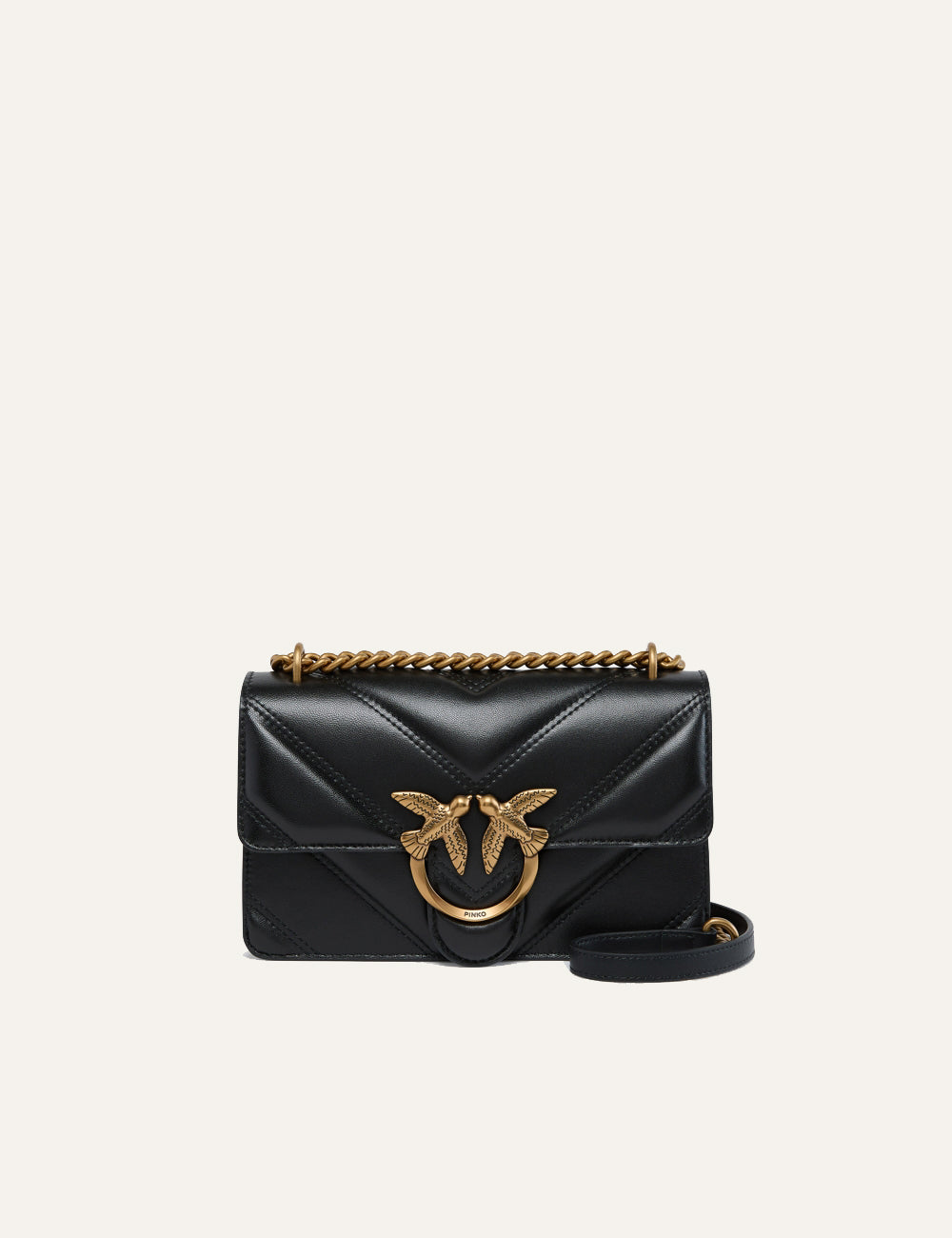 PINKO LOVE ONE MINI LIGHT DC SHEEP NAPPA BIG CHEVRON DS