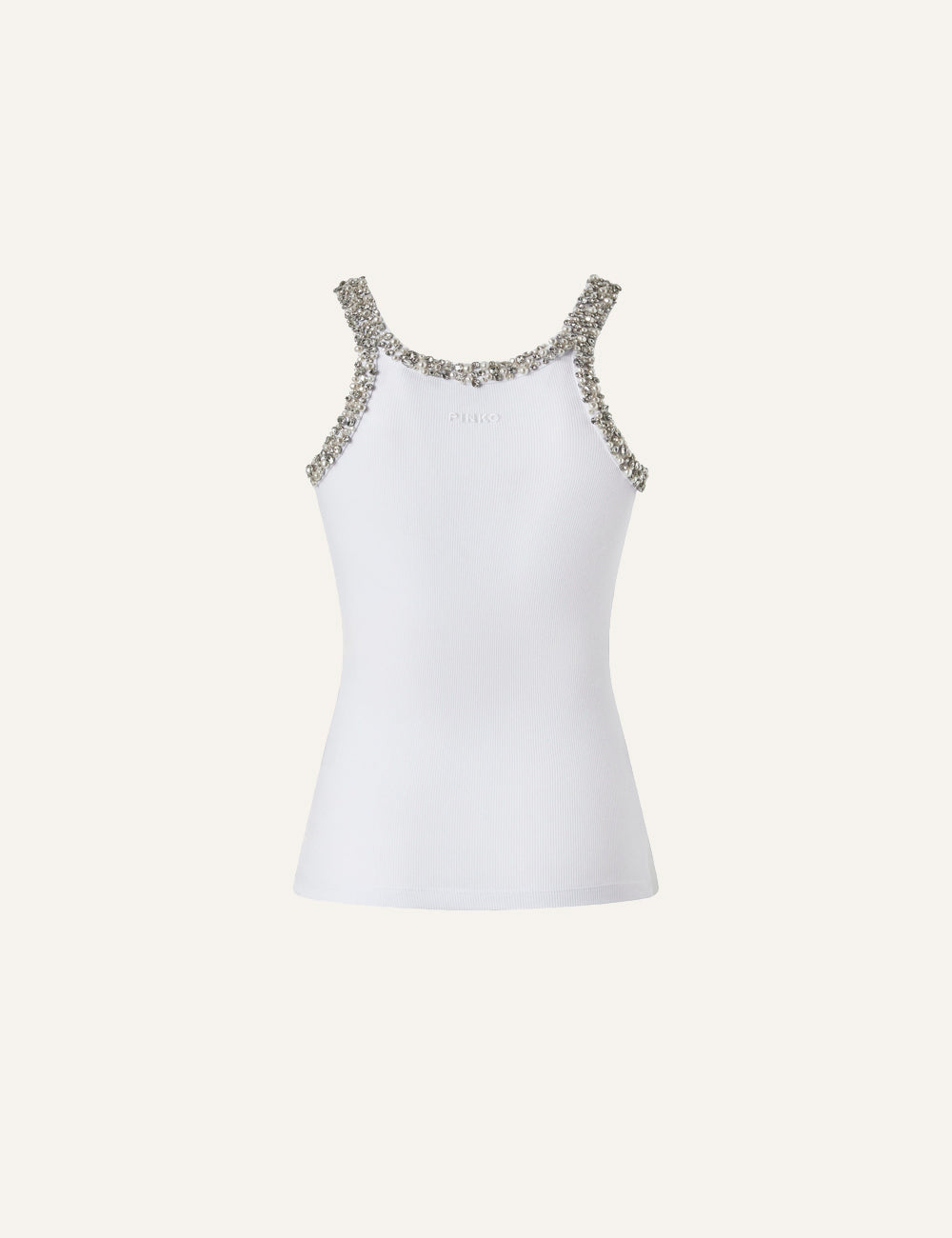 PINKO CORIANDOLI TANK TOP WHITE
