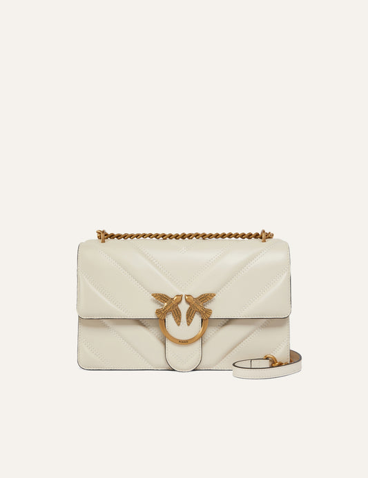 PINKO LOVE ONE CLASSIC LIGHT DC SHEEP NAPPA BIG CHEVRON DS BIANCO