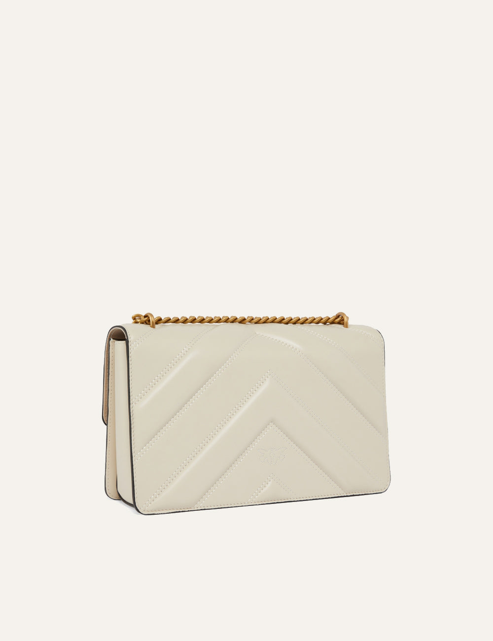 PINKO LOVE ONE CLASSIC LIGHT DC SHEEP NAPPA BIG CHEVRON DS BIANCO