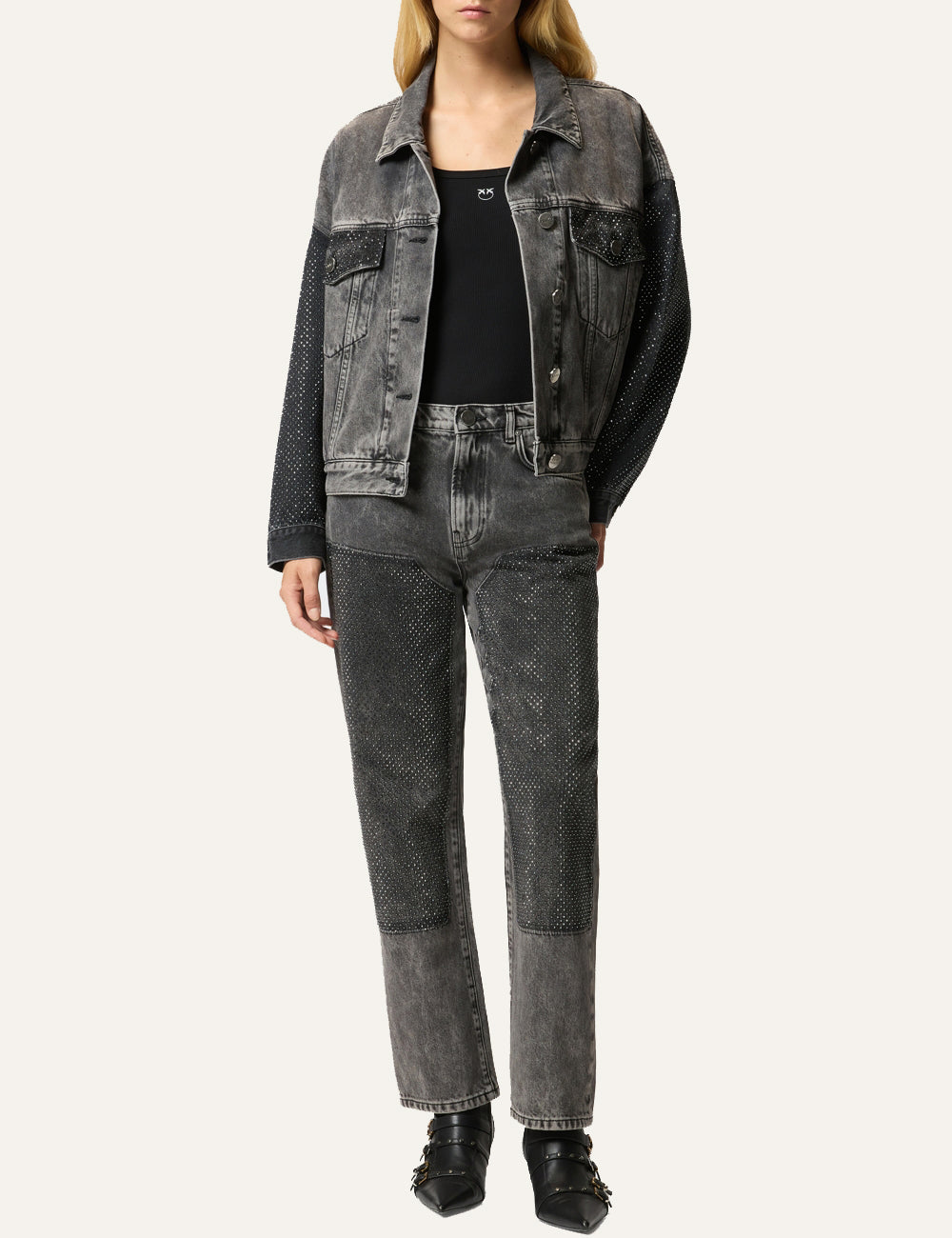 PINKO ROSE STRAIGHT DARK GREY