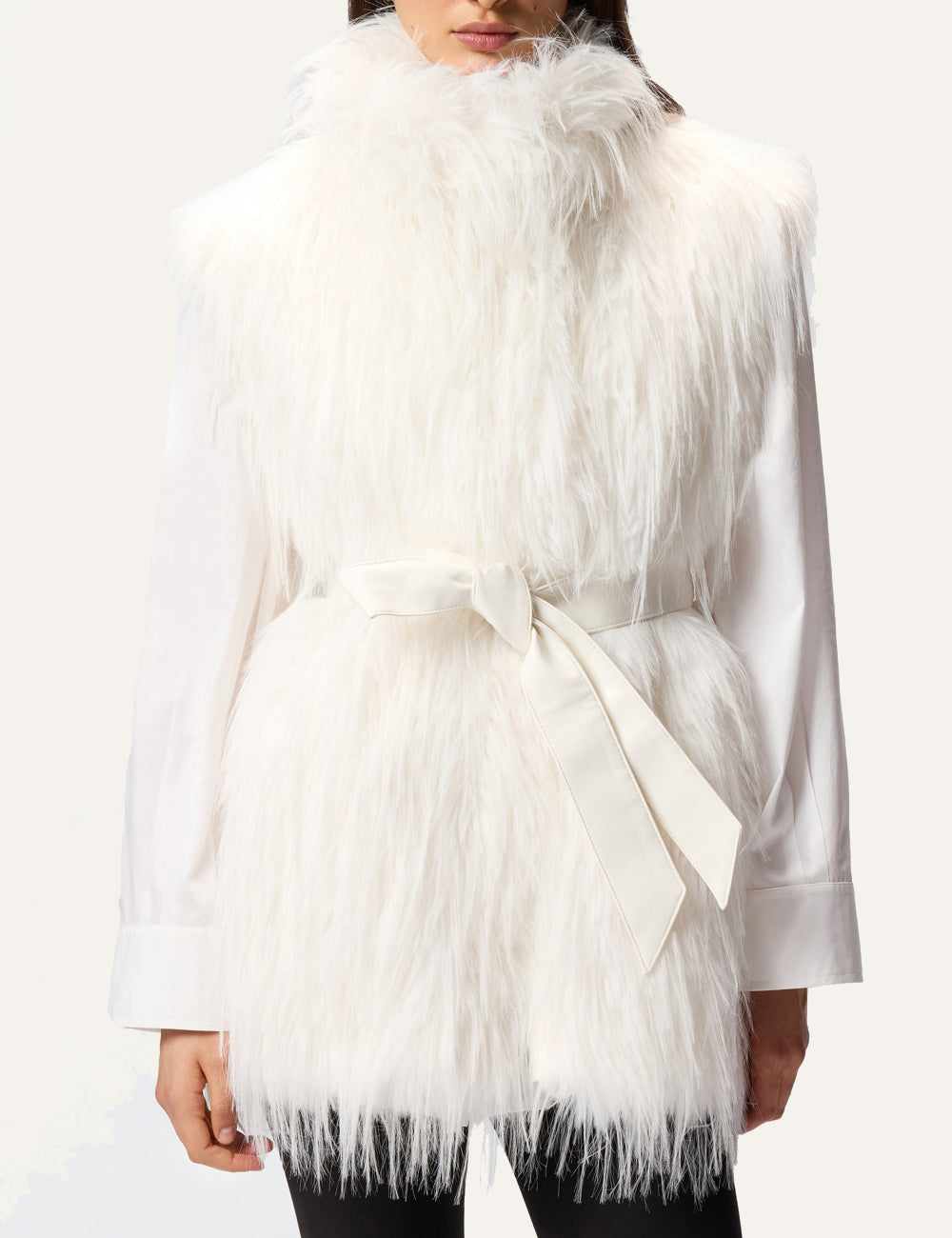 PINKO NEVA GILET SIMIL VOLPE