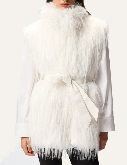 PINKO NEVA GILET SIMIL VOLPE