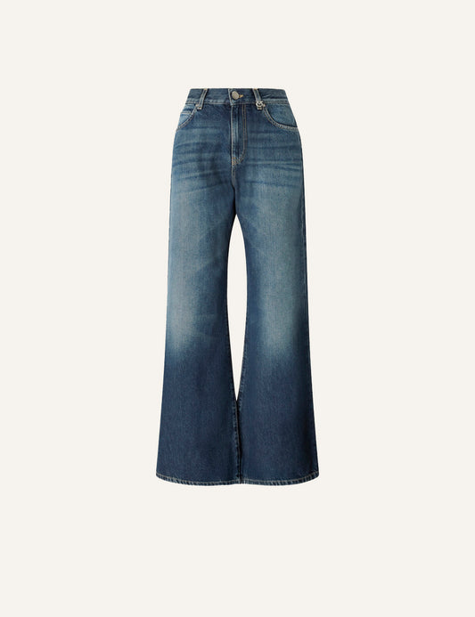 PINKO WANDA WIDE LEG MEDIUM DARK VINTAGE WASH