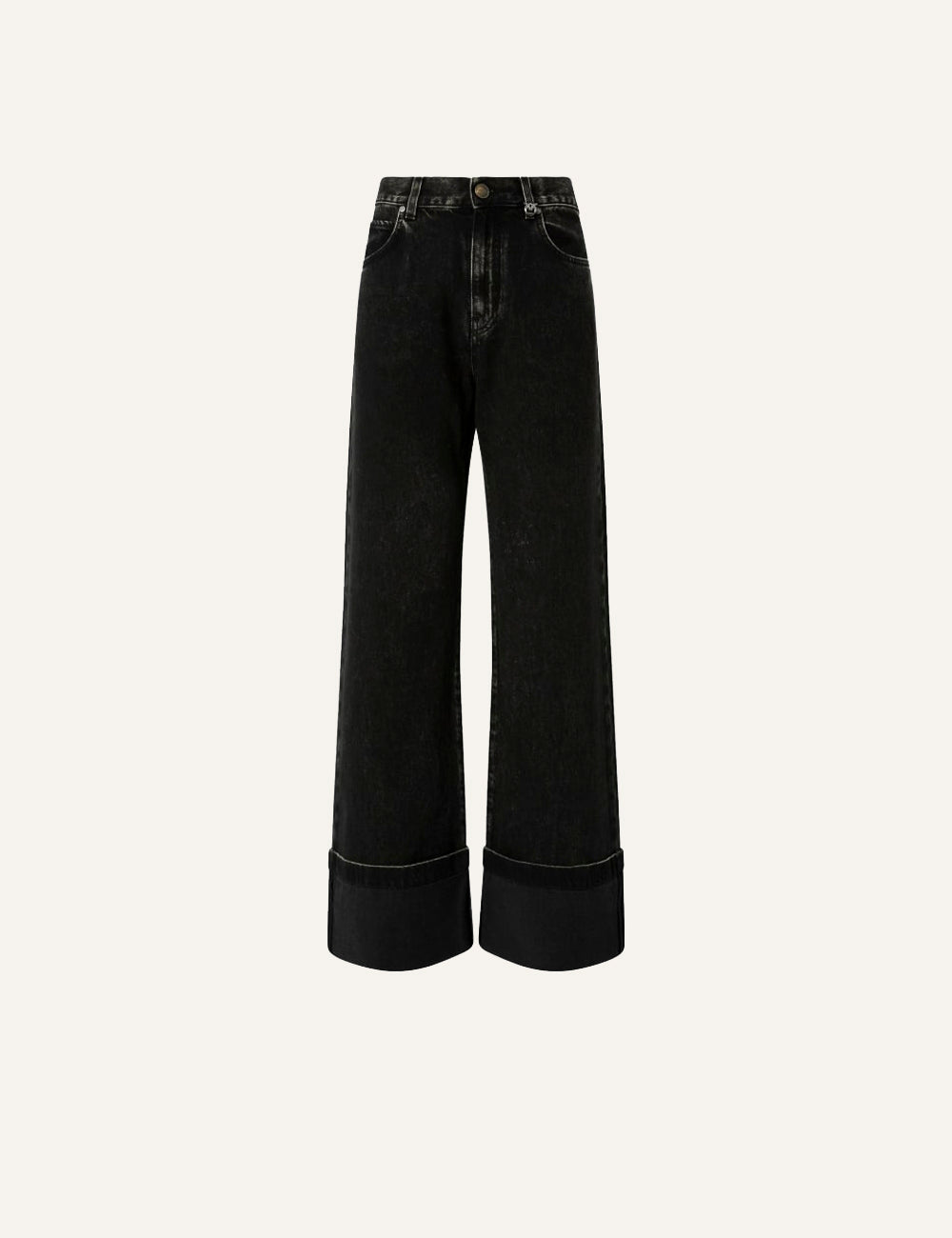 PINKO WANDA WIDE LEG TURN-UP BLACK