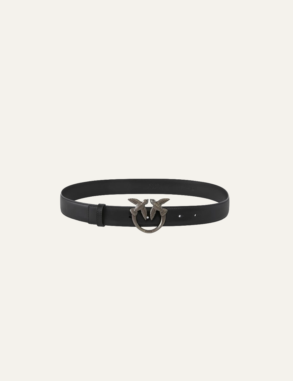PINKO LOVE BERRY H3 BELT MATT BLACK SILVER